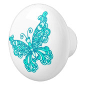 Schmetterling-Aqua-Tintenfisch Keramikknauf (Rechts)