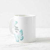 Schmetterling Aquamarin Kaffeetasse (Vorderseite Links)