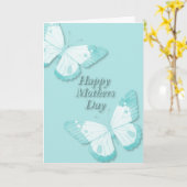 Schmetterling Aquamarin mit Aquamarin Karte (Gelbe Blume)