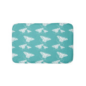 Schmetterling Aquamarin und weiß Badematte (Vorderseite)