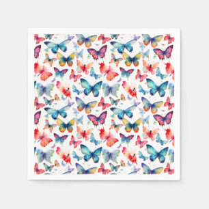 Schmetterling Aquarell Bunt Sommer Muster Serviette