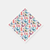 Schmetterling Aquarell Bunt Sommer Muster Serviette (Ecke)