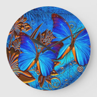 Schmetterling Art 35 Wall Clock & Numerale Optione Große Wanduhr