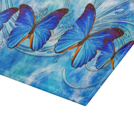 Schmetterling Art 37 Dekorative Glasschneidplatte Schneidebrett (Ecke)