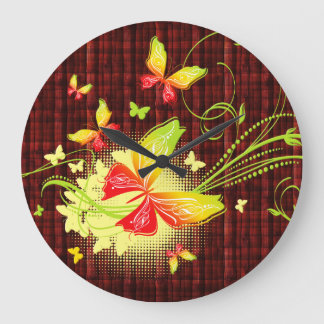 Schmetterling Art. 5 Wanduhren und Zahlenoptionen