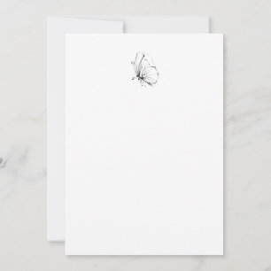 Schmetterling ästhetische Linienkunst Illustration Dankeskarte