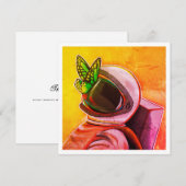 Schmetterling auf Astronaut - Mini Print (Vorne/Hinten)