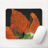 Schmetterling auf Blatt 2 Mousepad (Mit Mouse)