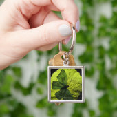 Schmetterling auf Blatt Schlüsselanhänger (Hand)