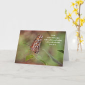 Schmetterling auf Blätter Scripture Card Psalm 46: Karte (Gelbe Blume)