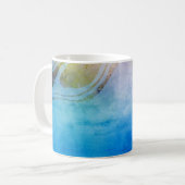 Schmetterling auf blauem Aquarell Kaffeetasse (Vorderseite Links)