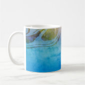 Schmetterling auf blauem Aquarell Kaffeetasse (Links)