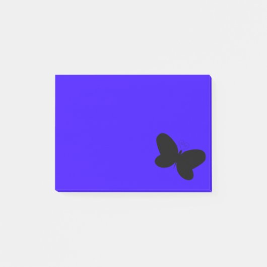 Schmetterling auf blauem Post-it-Zettel Post-it Klebezettel (Vorderseite)