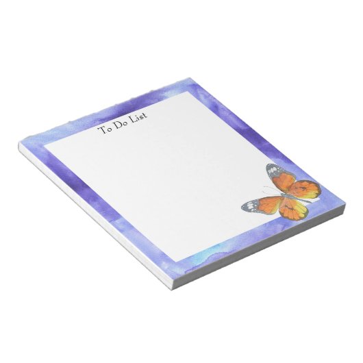 Schmetterling auf blauem Wasser Notizblock (angewinkelt)