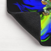 Schmetterling auf blaugrünem Regenbogen mit Sterne Mousepad (Ecke)