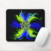 Schmetterling auf blaugrünem Regenbogen mit Sterne Mousepad (Mit Mouse)
