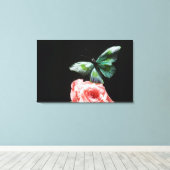 Schmetterling auf Blume 2 Leinwanddruck (Insitu (Holzboden))