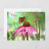Schmetterling auf Blume Einladung (Vorne/Hinten)