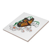 Schmetterling auf Blume Fliese (Seite)