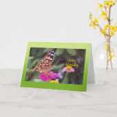 Schmetterling auf Blume Geburtstag Karte (Gelbe Blume)