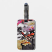 Schmetterling auf Blume Gepäckanhänger (Rückseite vertikal)