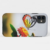 Schmetterling auf Blume iPhone Case (Rückseite (Horizontal))