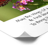 Schmetterling auf Blume ~ irischer Segen Poster (Ecke)