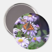Schmetterling auf Blume Magnet (Vorderseite/Rückseite)