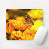 Schmetterling auf Blume Mousepad (Mit Mouse)