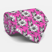 Schmetterling auf Blume Muster rosa Design Krawatte (Gerollt)