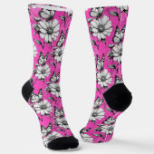 Schmetterling auf Blume Muster rosa Design Socken (Gewinkelt)