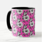 Schmetterling auf Blume Muster rosa Design Tasse