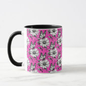 Schmetterling auf Blume Muster rosa Design Tasse (Links)
