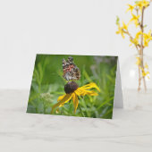 Schmetterling auf Blume Notecard Karte (Gelbe Blume)