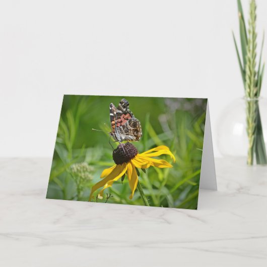 Schmetterling auf Blume Notecard Karte (Vorderseite)