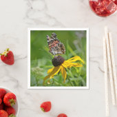 Schmetterling auf Blume Papier Napkin Serviette (Beispiel)