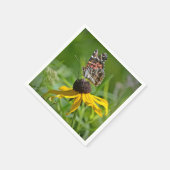 Schmetterling auf Blume Papier Napkin Serviette (Ecke)