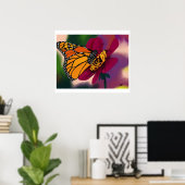 Schmetterling auf Blume Poster (Heimbüro)