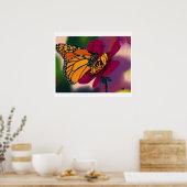 Schmetterling auf Blume Poster (Küche)