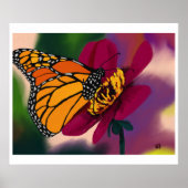 Schmetterling auf Blume Poster (Vorne)