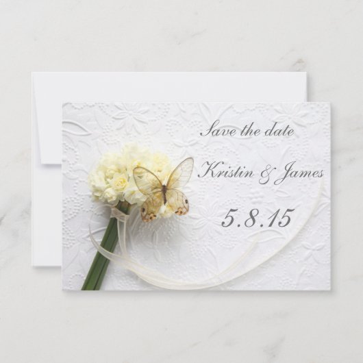 Schmetterling auf Blume Save the Date (Vorderseite)