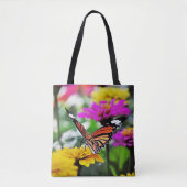 Schmetterling auf Blume Tasche (Vorderseite)