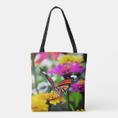 Schmetterling auf Blume Tasche (Rückseite)