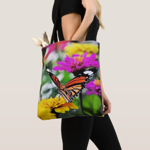 Schmetterling auf Blume Tasche