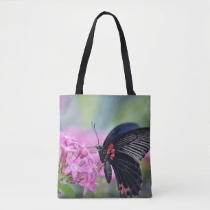 Schmetterling auf Blume Tasche