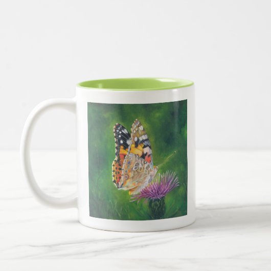 Schmetterling auf Blume Tasse (Links)