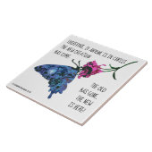Schmetterling auf Blume, Verse aus 2 Korinthen 5:1 Fliese (Seite)