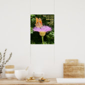 Schmetterling auf Blume w Verse aus Isaiah 40:31 Poster (Küche)