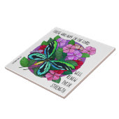 Schmetterling auf Blume, wir Vers von Isaiah 40:31 Fliese (Seite)