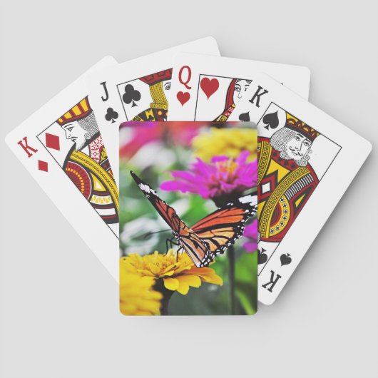 Schmetterling auf Blumen #2 Spielkarten (Rückseite)